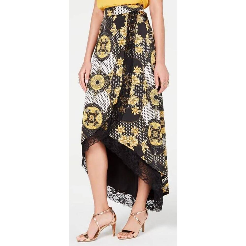 Thalia Sodi High-Low Maxi Skirt Medallion Lace Lined Sz S New